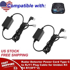 Radar Detector Power Cord Type C to RJ11 Plug Cable for Uniden R3 R4 R7 5FT 2 
