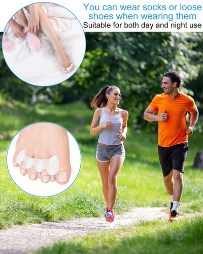 2 Pair S Bunion Toe Separators, 2 Firm, 2 Soft, Correct, Align, Straightener - Picture 6 of 6