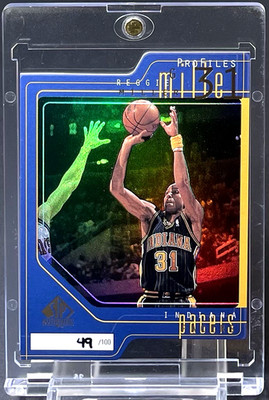 ( /100 ) Reggie Miller 1997-98 SP Authentic Profiles 3 /100 Rare Parallel Pacers