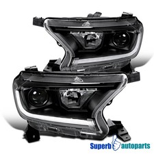 Fits 2019-2022 Ford Ranger Projector Headlight Sequential Led Switchback Black