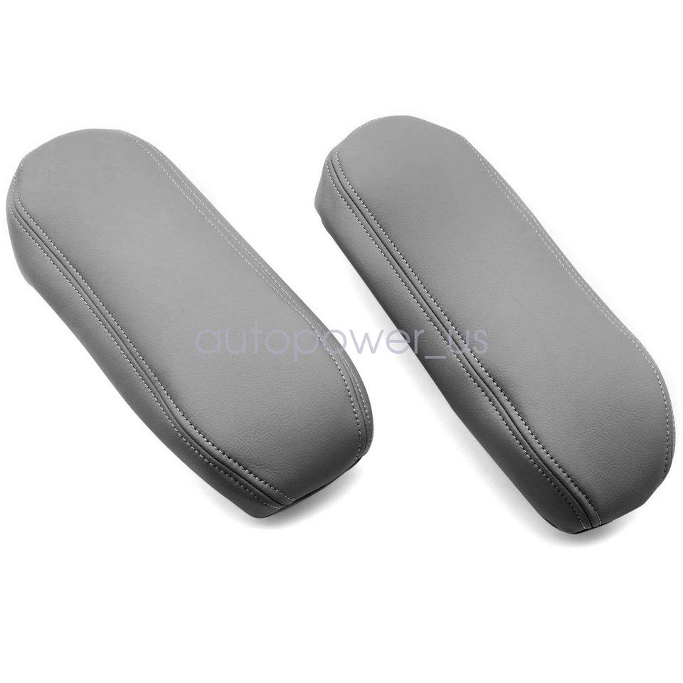 Se adapta a Ford F250 F350 Excursion Lariat 2005 2006 cuero asiento reposabrazos cubierta gris Foto 4 de 4