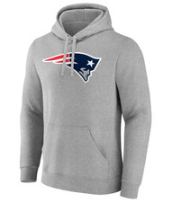 New England Patriots Fanatics Gray Primary Logo Pullover Hoodie