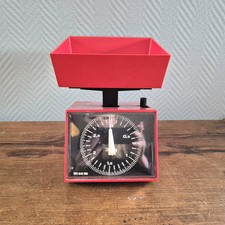 Vintage EKS Space Age Mid Century Kitchen Scale RED Plastic Retro Scales