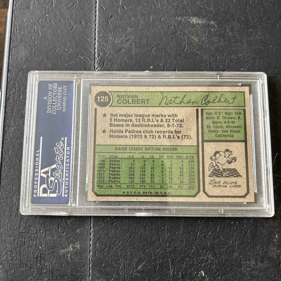 1974 Topps Nate Colbert #125 Washington PSA 8 - Image 2 of 2