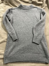H&M Women’s Gray Ribbed Knit Sweater Dress Size M Long Sleeve Pullover Cozy