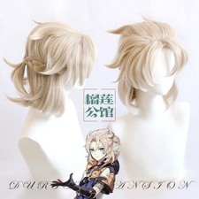Albedo Genshin Impact Short Synthetic Wigs Cosplay Party Heat Resistant Hair Wig