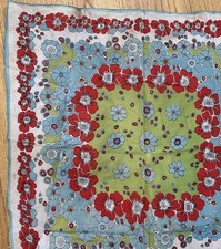 Vtg Retro FLORAL Nylon Chiffon Scarf Gena s Pride Made Japan Mod Boho READ