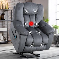 CANMOV Large Power Lift Recliner Chair with Massage and Heat, Overstuffed Soft