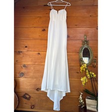 Lulus Finding the One White Mermaid Maxi Dress Bridal Gown Bride Wedding Size S