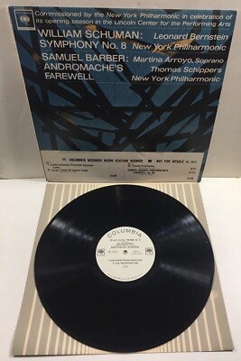 1963 SCHUMAN Symphony 8 BARBER Andromaches Farewell BERNSTEIN PROMO ML5912 1D/1D