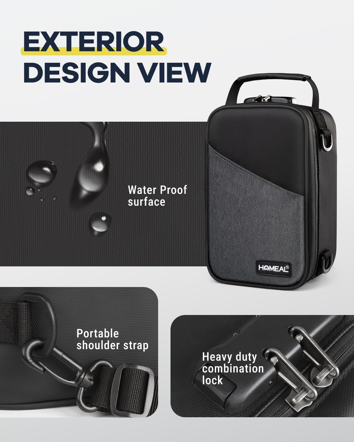 Smell Proof Bag with Combination Lock - Smell Proof Stash Box for Storage and Tr