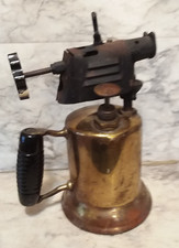 Vntg Brass Blow Torch BLOWTORCH w/ Black Wood Handle - Steampunk Syracuse