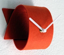 Ultra-Compact Laser Cut Felt Wall Clock Noiseless, Minimalist Design for Hallway