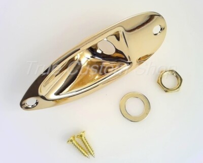 True Custom Shop  Gold Boat Jack & Plate for Fender Stratocaster Screws Included