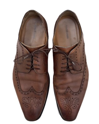 Magnanni Mens 13M Derby Tomo Wingtip Lace Up Dress Shoes