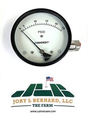 ASHCROFT, MODEL 1131, 0-25 PSID, DIFFERENTIAL PRESSURE GAUGE 3000 PSI SST, NOS S