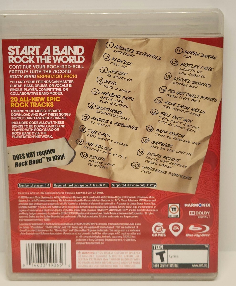 Rock Band Track Pack Vol. 2 PlayStation 3 14633190656| eBay