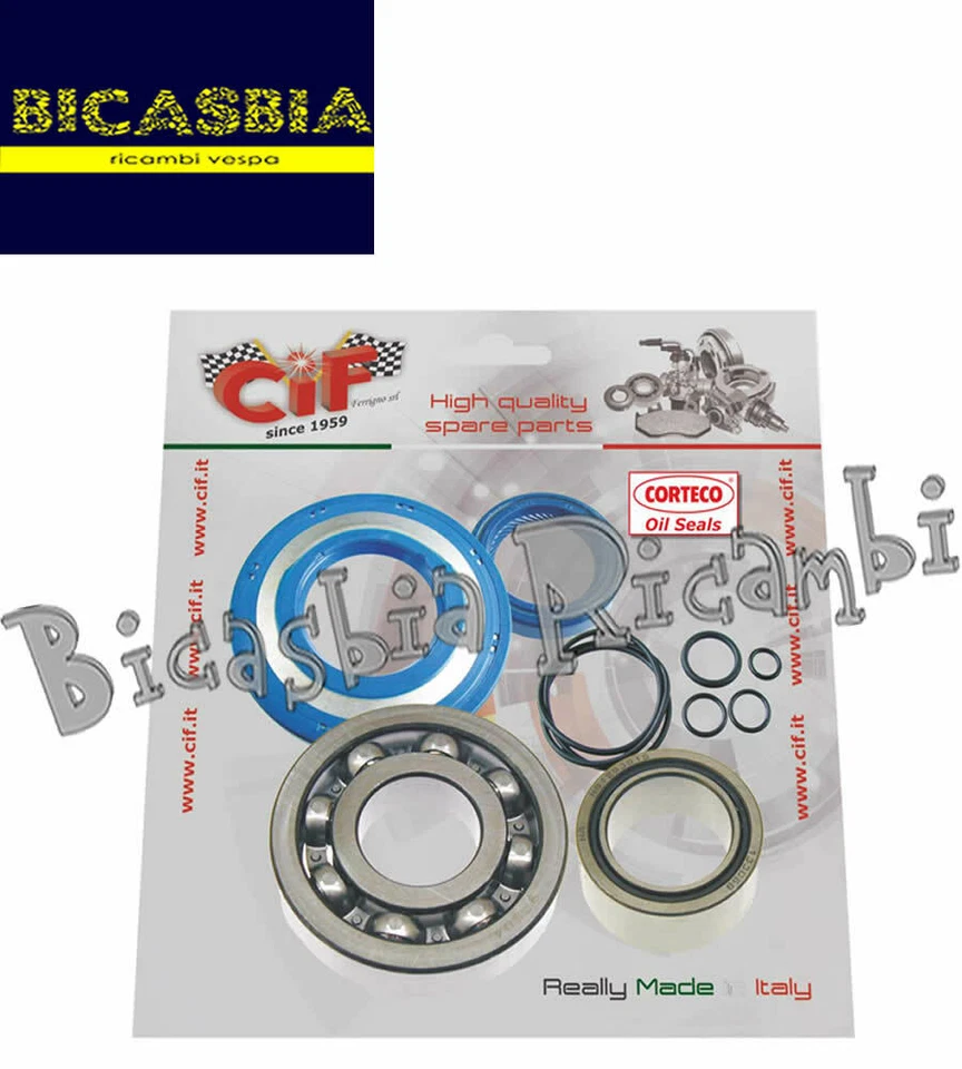 2637 - KIT CUSCINETTI + PARAOLI ALBERO MOTORE VESPA PX 125 150 ARCOBALENO
