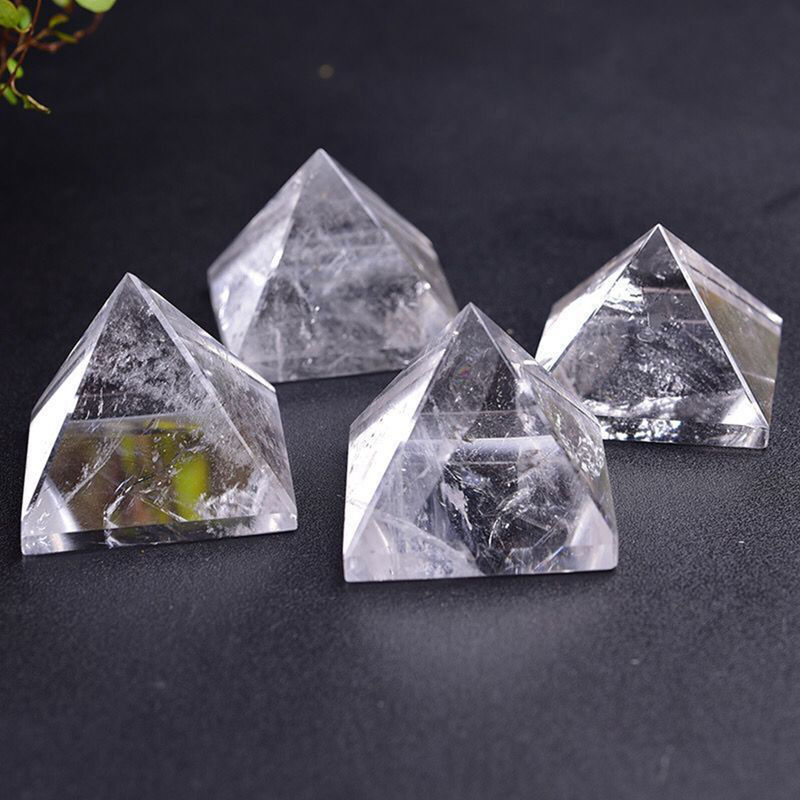 Natural Gemstone Clear Quartz Crystal Pyramid Tower Healing Energy Rock