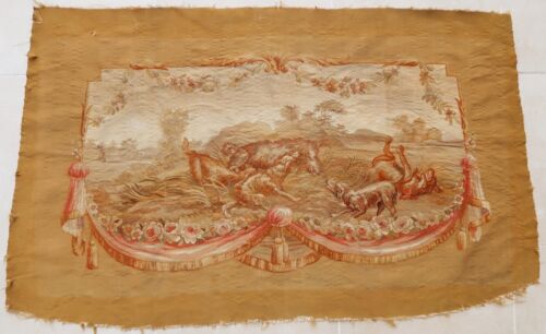 Antique rug/carpet/textile/tapestry European French Aubusson silk 19th century - 第 1/3 張圖片
