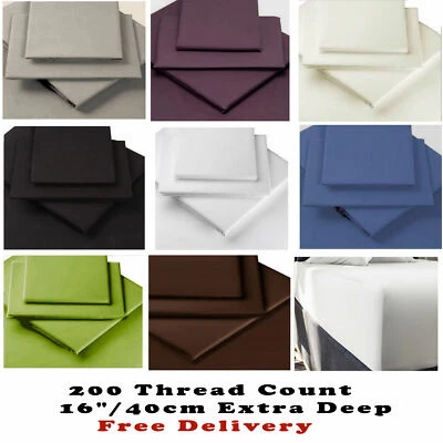 Extra Deep Fitted Sheet 16" / 40 cm Deep / Fully Elasticated Bedding