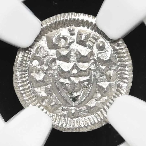HUNGARY. Bela II, 1131-1141. Silver Denar, Superb gem grade! NGC MS66