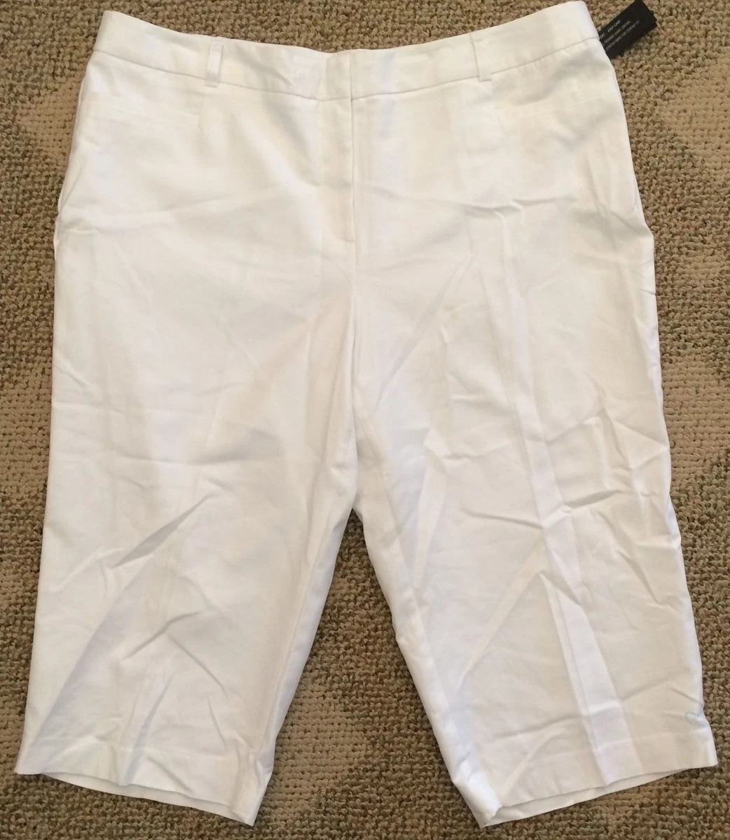 Counterparts Womens Plus Size 24W White Capri Crop Pants Tummy Control Slimming