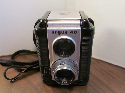 ARGUS 40 with 45mm f/4.5 fixed Coated VAREX lens 35mm box film camera TESTED