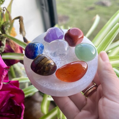 7 Chakra Selenit Kristall Ladeplatte