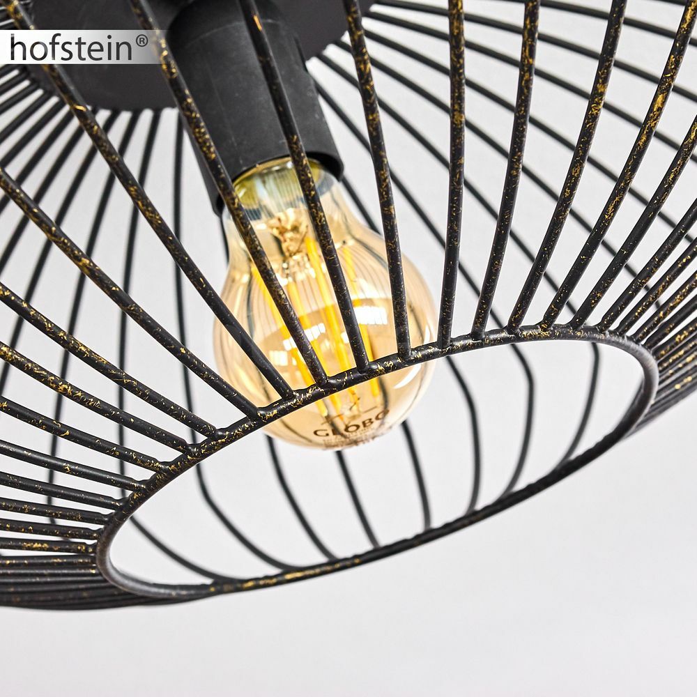 Lustre Suspension Moderne Luminaire Plafonnier en Métal Lampe de Plafon Géométrique pour Chambre Salon Couloir Noir - 3Pcs