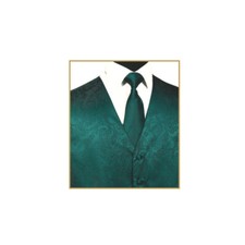 New Men's paisley formal wedding Tuxedo Vest Waistcoat  Necktie Hunter Green
