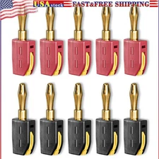 4mm Banana Plug High Current Quick Connect Gold-Plated 10PCS Banana Connector