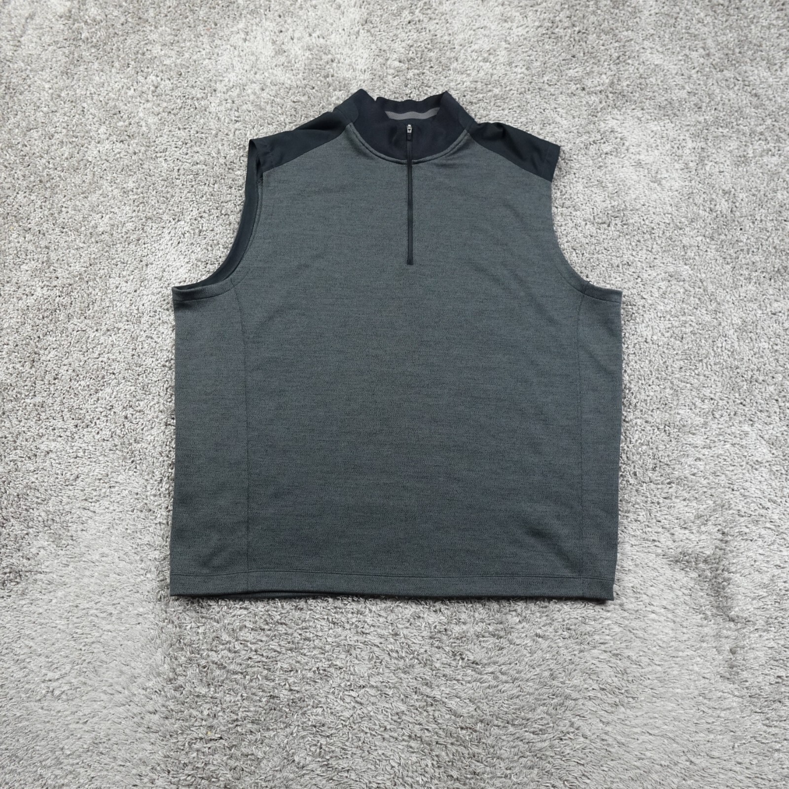 Nike Vest Mens XXL Windbreaker 1/4 Zip Dri Fit Golf Gray Pullover Logo Swoosh