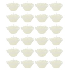 Mega Candles - Unscented 1.5" Floating Flower Candles - Ivory, Set of 24