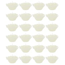 Mega Candles - Unscented 1.5" Floating Flower Candles - Ivory, Set of 24