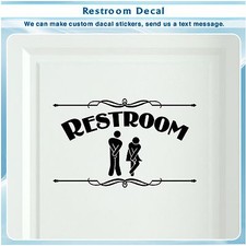 Bathroom Restroom Toilet Door Sign Art Vinyl Home Decor Wall Sticker Decal S118