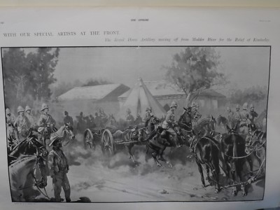 The Sphere Print 1900 The Royal Horse Artillery moving off from Modder River