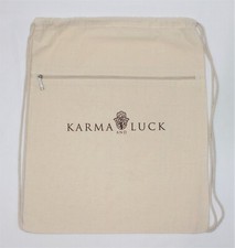 Bolso con Cordón 100% Algodón Frontal Cremallera Bolsillo Saco KARMA Y SUERTE Mochila