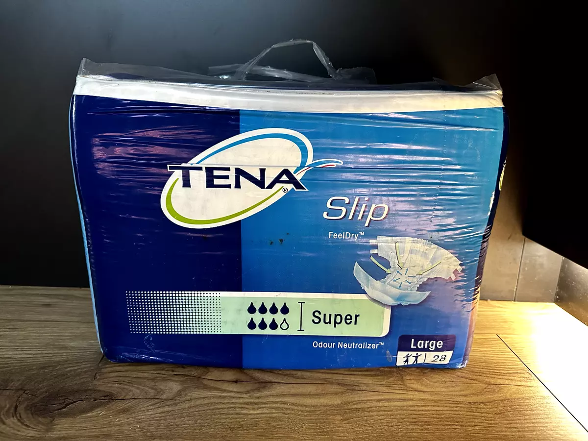 Tena Slip Super Large Vintage Old Plastic Backed Full Package ABDL