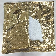 Decorative Pillow Case with Reversible Sequins and Cotton Lining - Gold/White