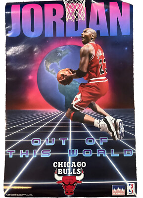 Vintage Chicago Bulls Michael Jordan Three Peat Poster 1993 NBA