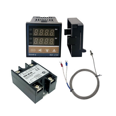 Kit Termostato Regolatore Digitale PID REX-C100 0-1300°C Con Termocoppia K E SSR 40A – Controllo Preciso Per Industria E Fai Da Te - 2