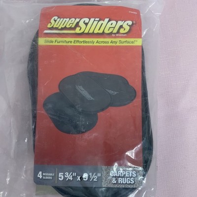 Super Sliders, Slide Furniture Across Any Surface, 4 Piece 5 3/4 X 9 1/2 , New