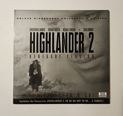 Highlander 2 Renegade Version (Laserdisc) Christopher Lambert Virginia Madsen