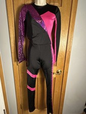 The Line Up Custom Convertible Black Pink Silver Unitard Dance Costume SA