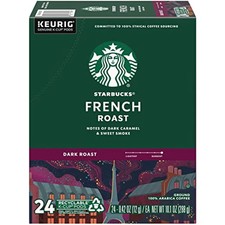 Starbucks Coffee K-Cup Pods French Roast Dark Roast Coffee Notes Of Dark Cara...