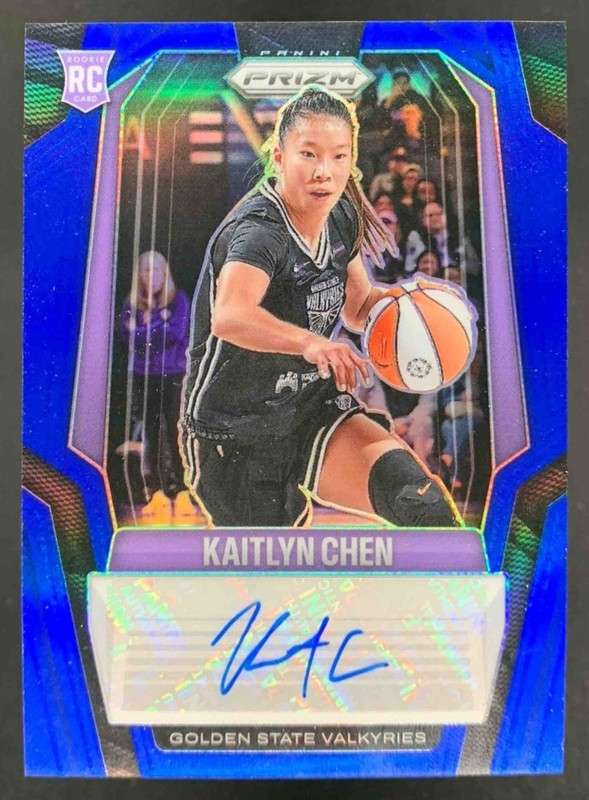 Kaitlyn Chen 2025 Panini WNBA Prizm Signatures Blue Prizm Auto Valkyries /75