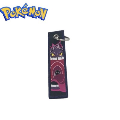 Pokemon Anime Two Side Jet Tag Premium Embroidery Keychain - Gengar - US Seller