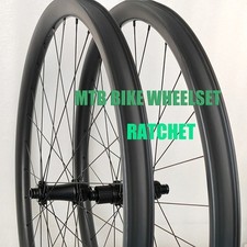 29er Mountain Bike Carbon Fiber Wheelset Tubeless 28H Ratchet Hub HG XD MS