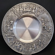 Pewter Plate 28cm Brand BMF 95% Percent Pewter 1000g 1kg Plate Pewter Vintage